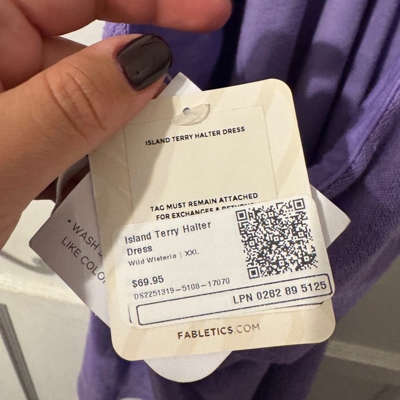Fabletics Island Terry Halter Dress XXL NWT - Picture 7 of 7